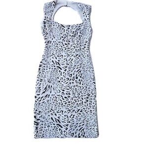 Cache, Size L, Snow Leopard Print Stretchy midi dress